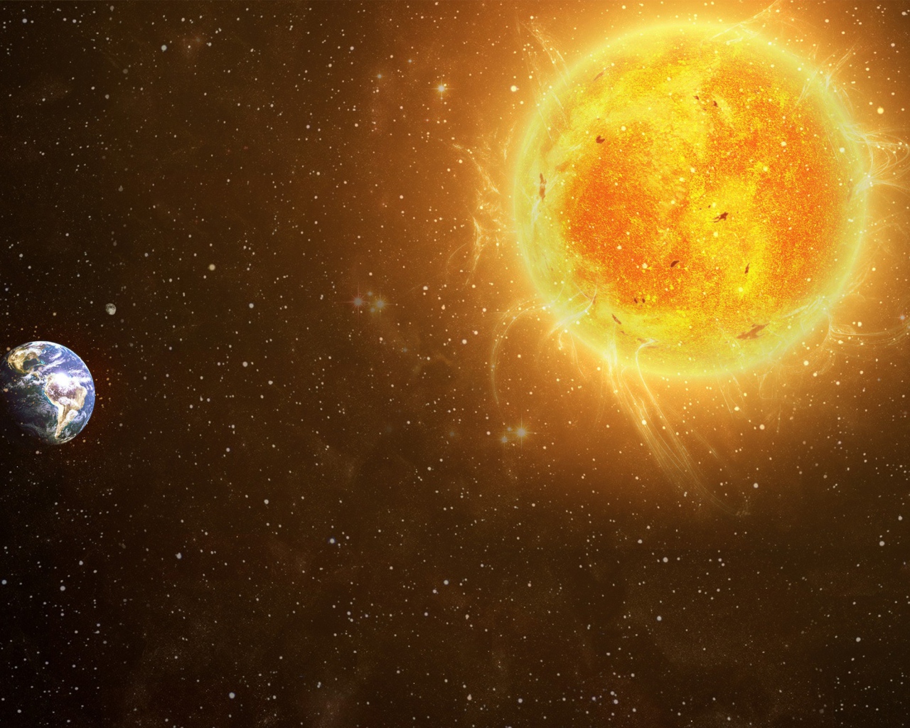 Солнце рядом с Землей