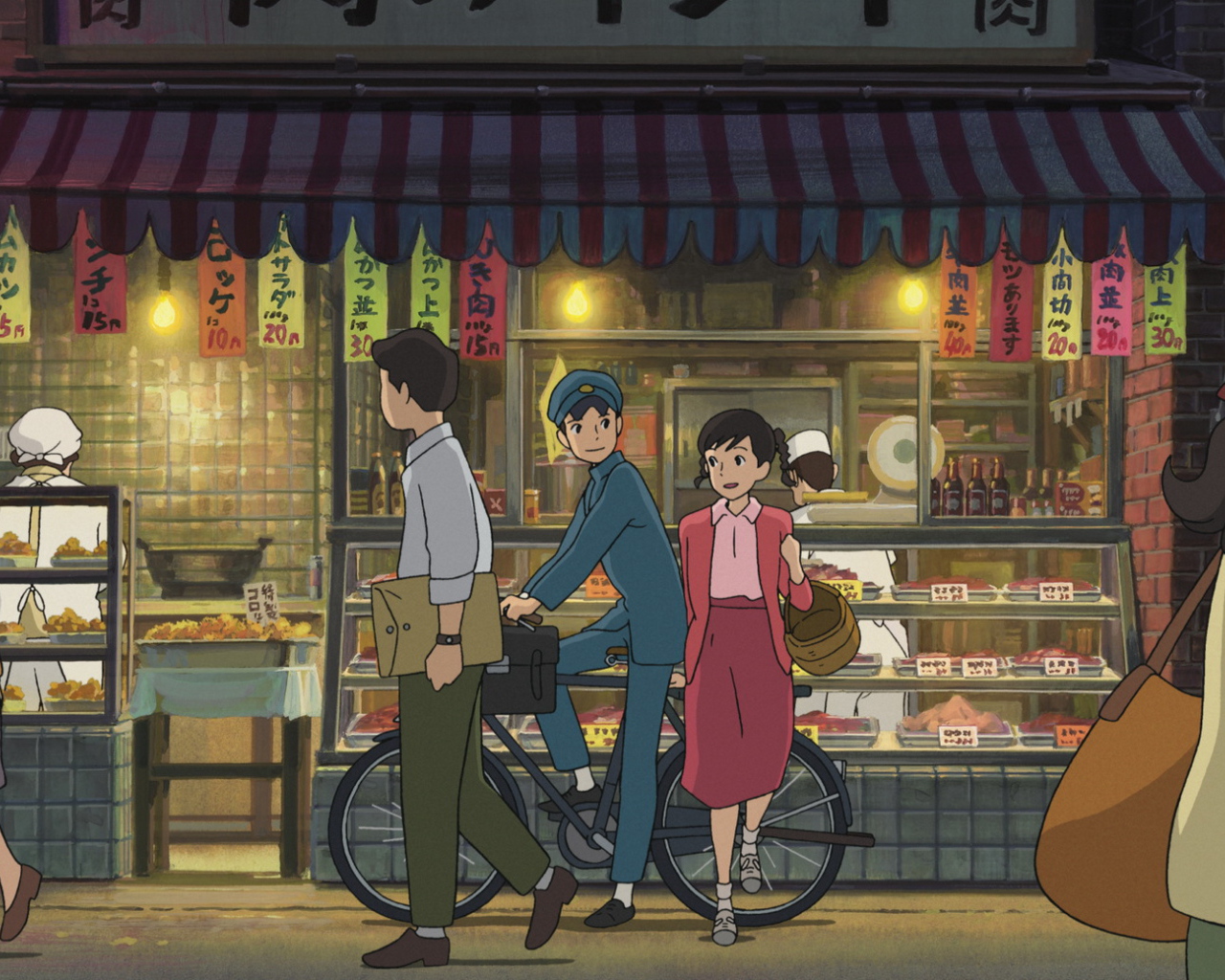 Аниме мультфильм Миядзаки, городская суета