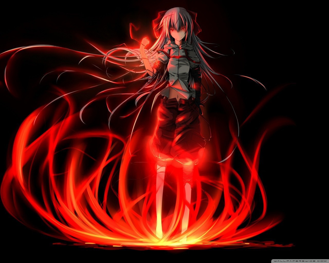 Аниме девочка в пламени