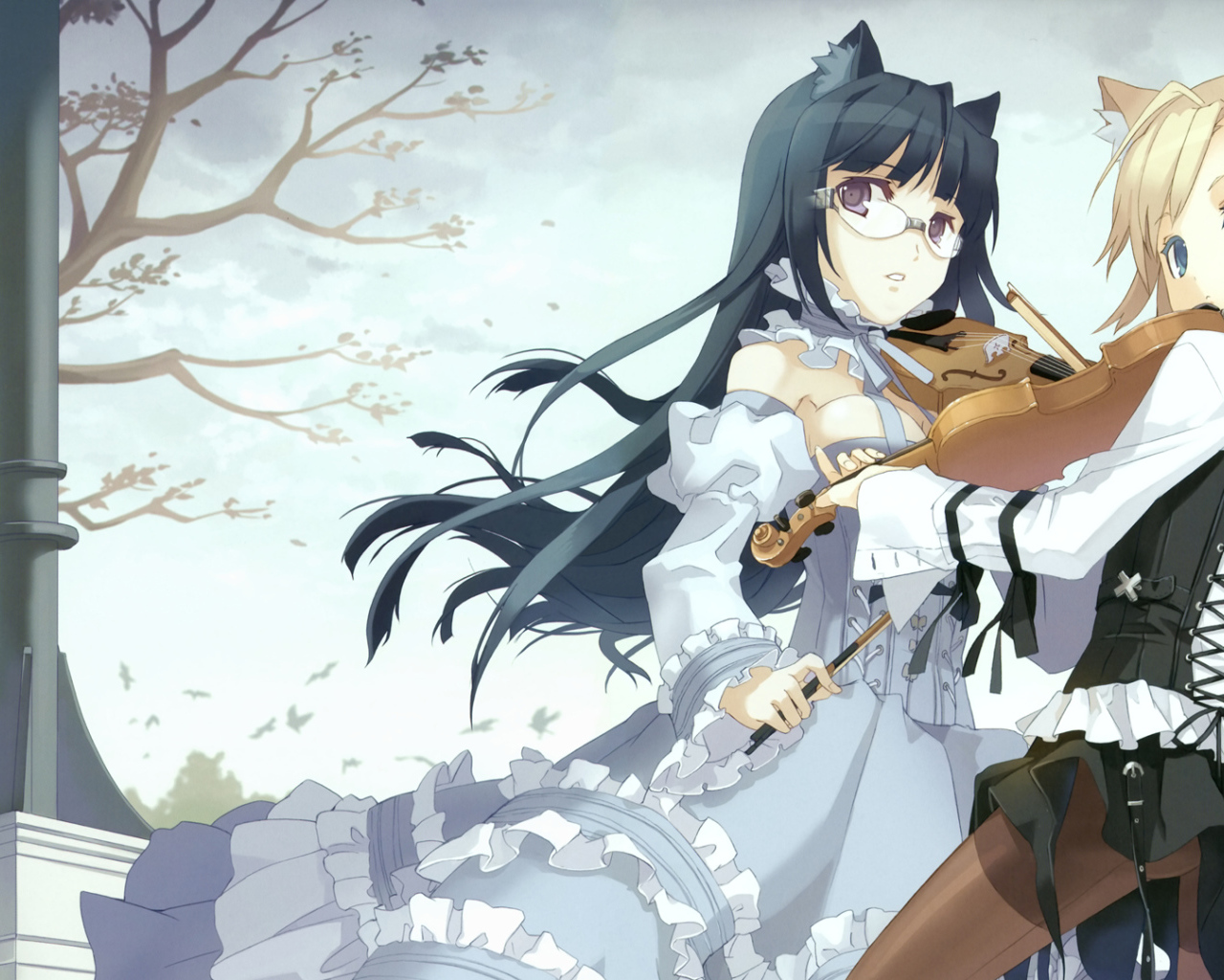 Аниме девочка со скрипкой