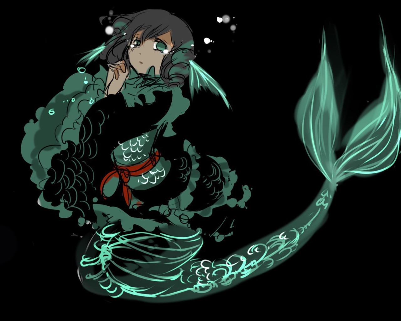 Аниме девочка русалка