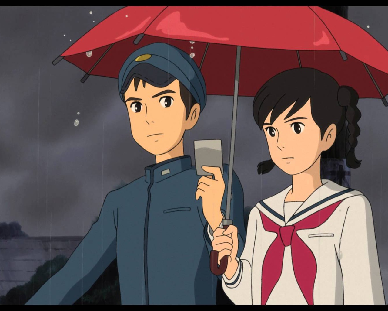 Со склонов Кокурико, парень и девушка под зонтом