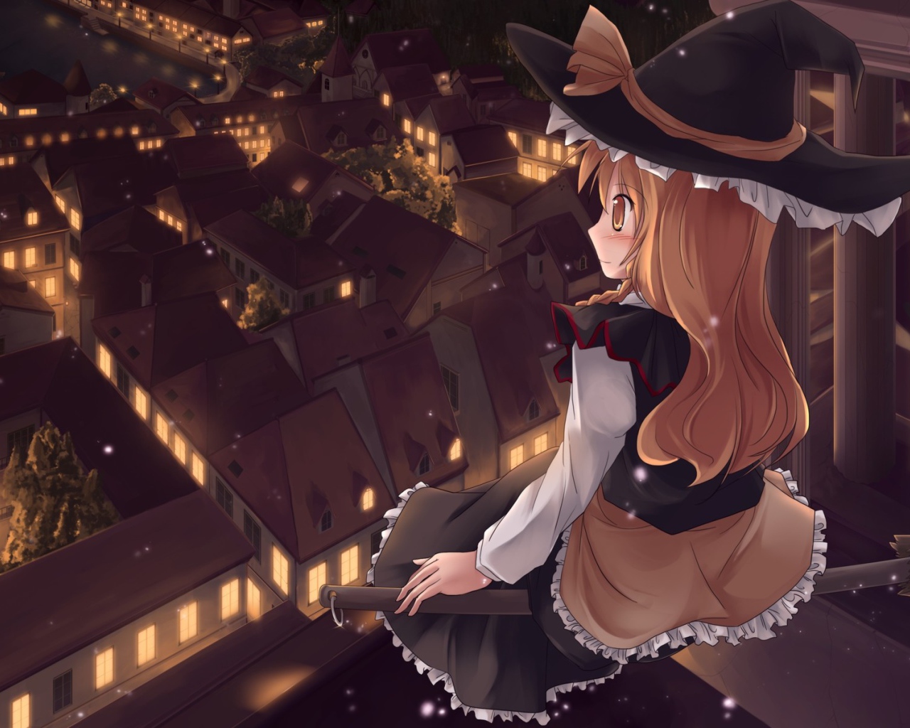 Девочка сидит на крыше