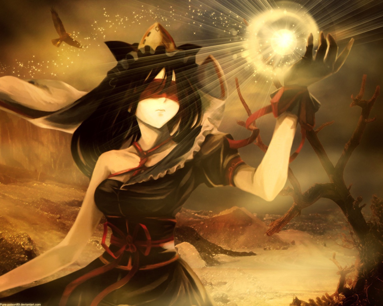 Девушка с огненным шаром