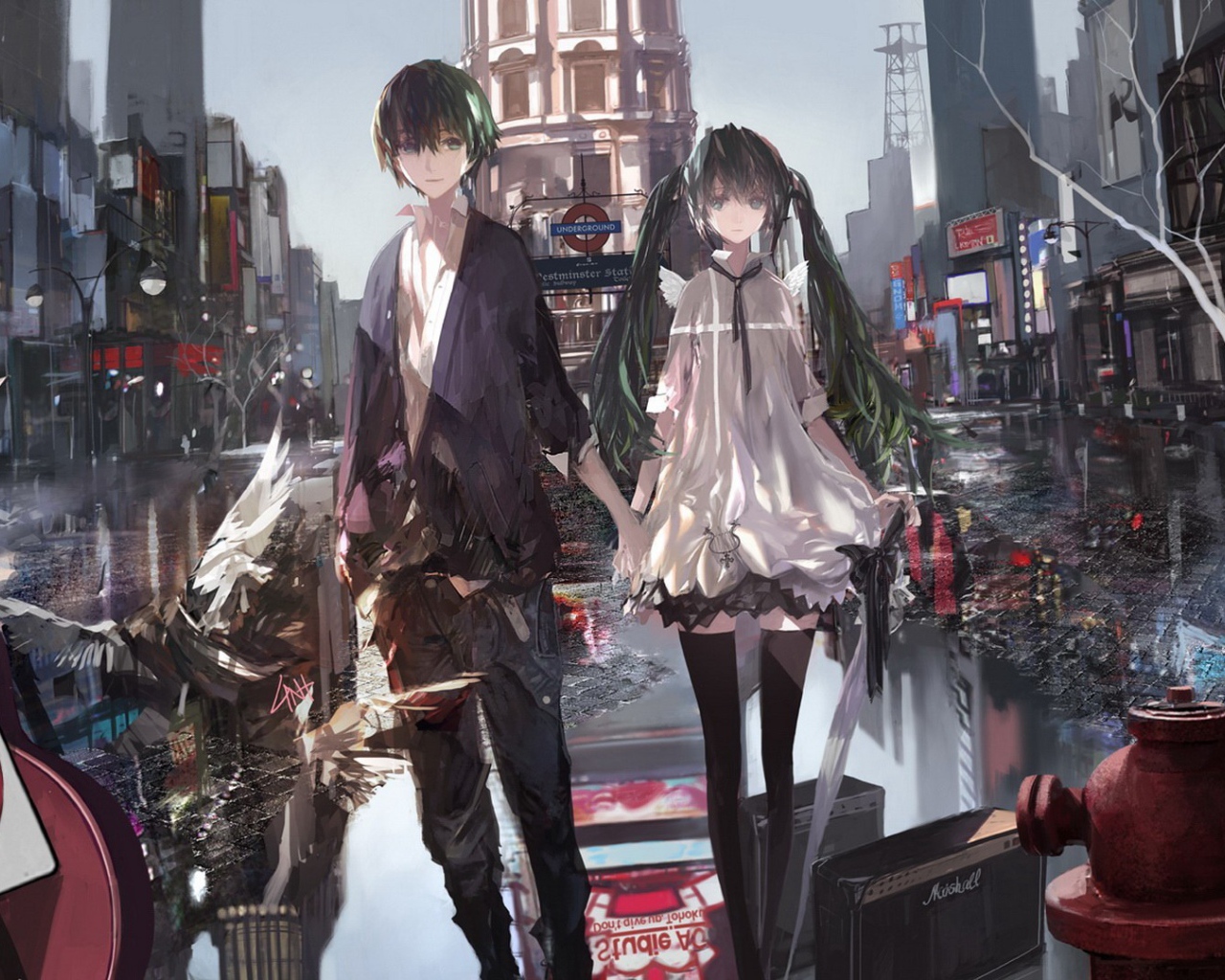 Пара на улице Лондона