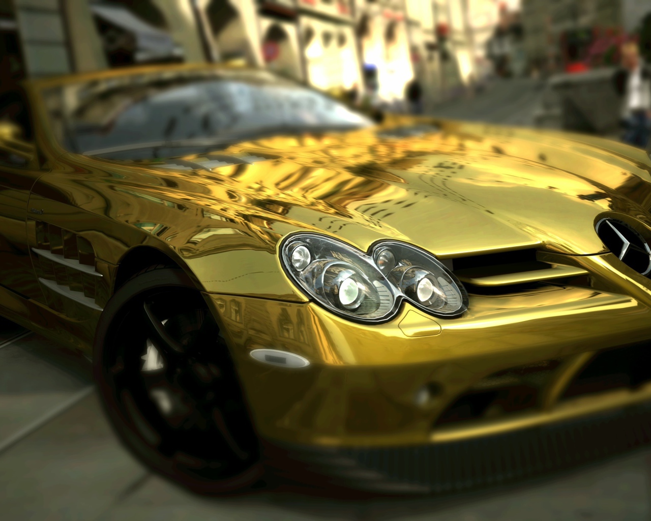 Золотой Мерседес бенц