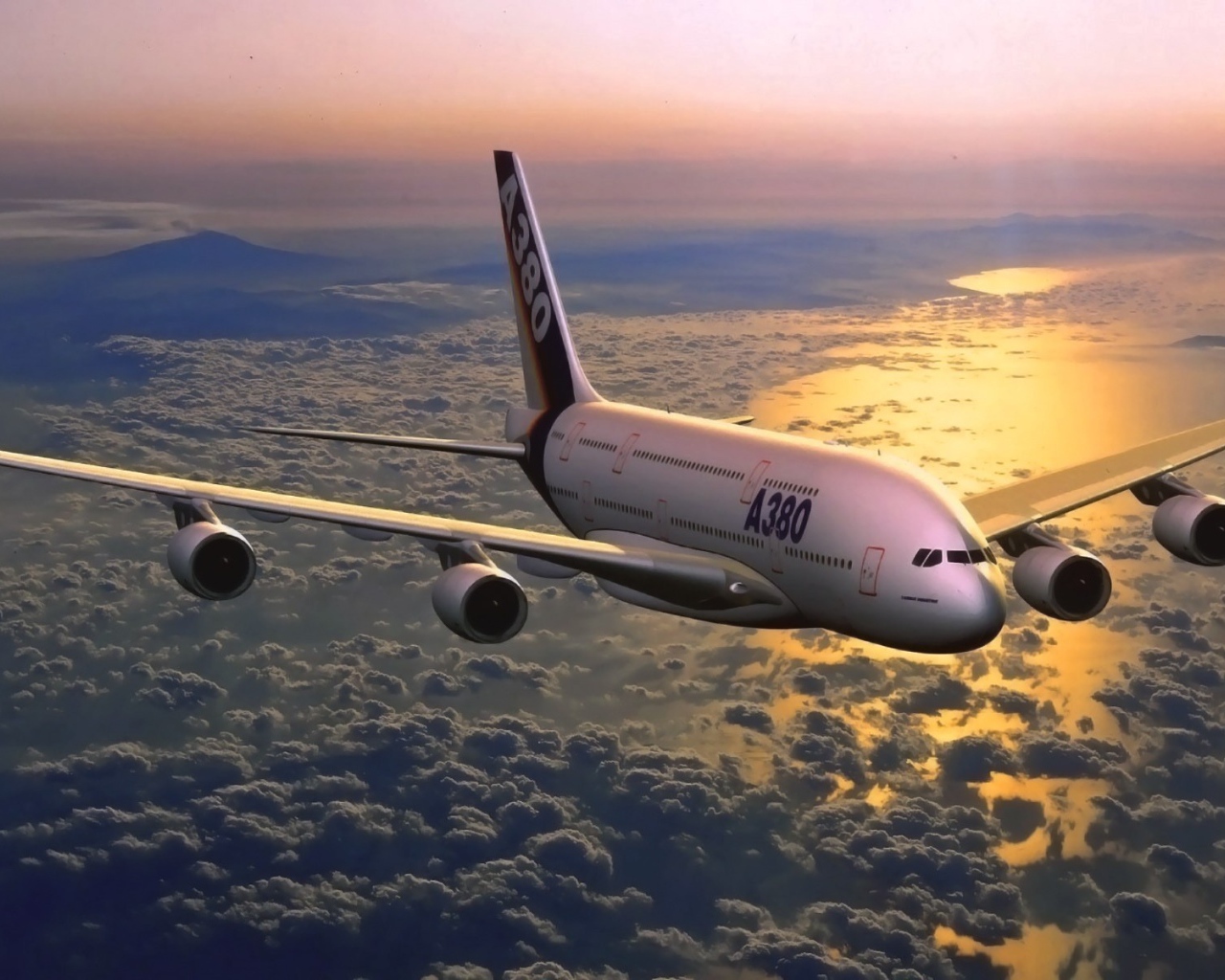 Полет Самолета на закате