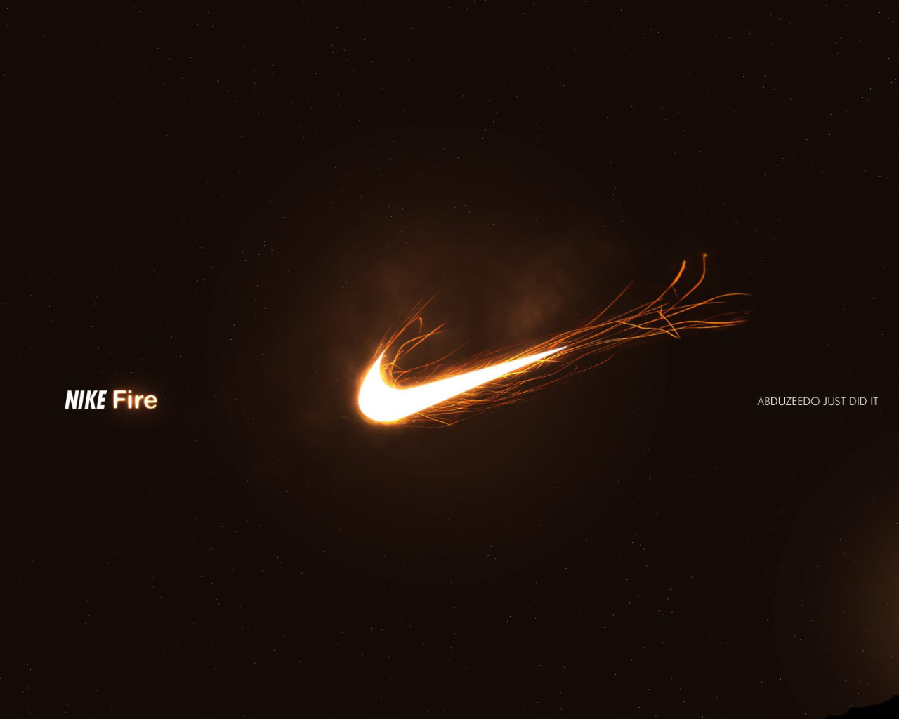 Nike логотип в огне