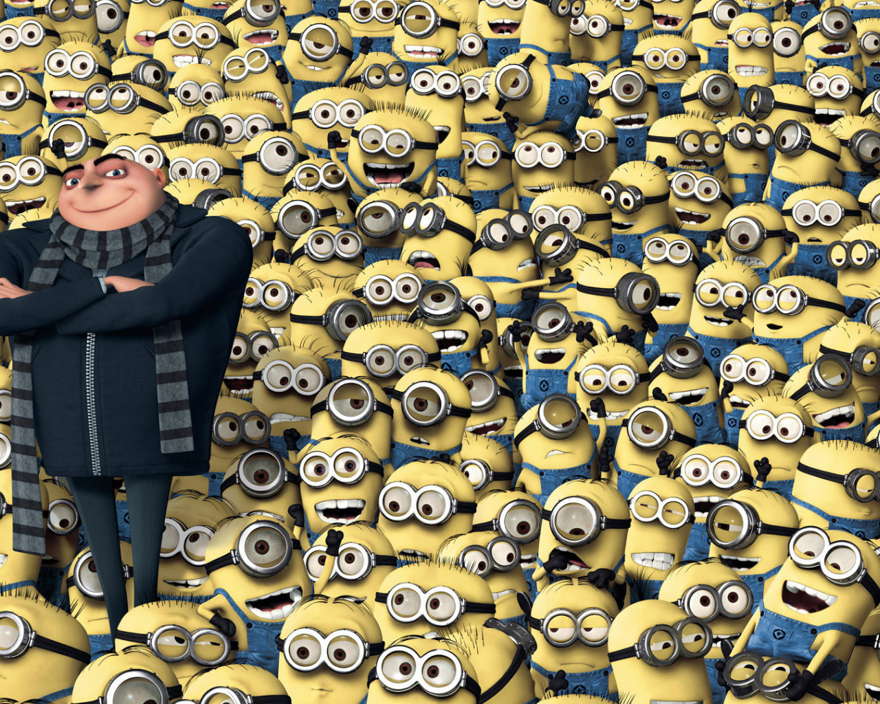 Много миньонов из Мультфильма Миньоны