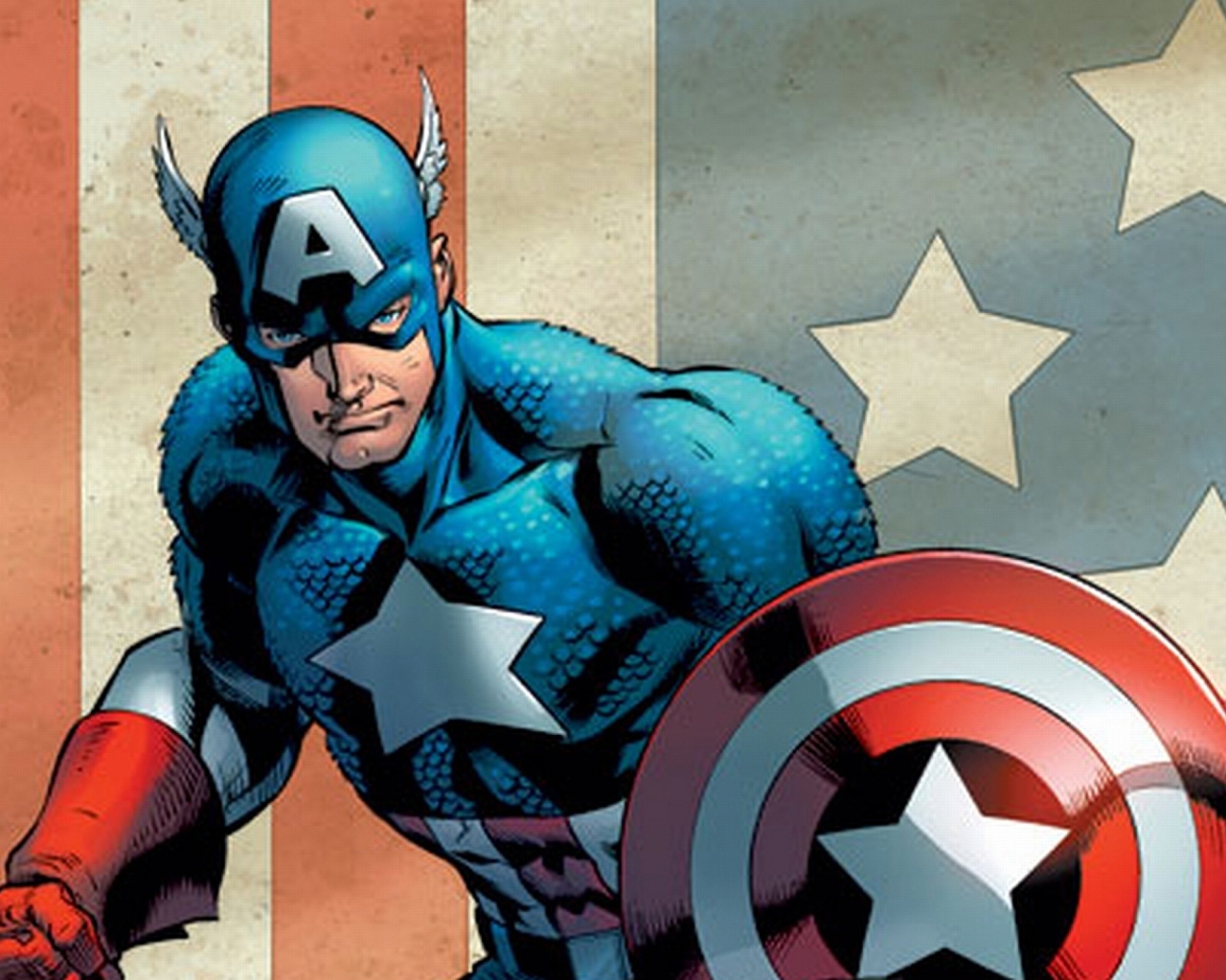 Капитан Америка своим щитом