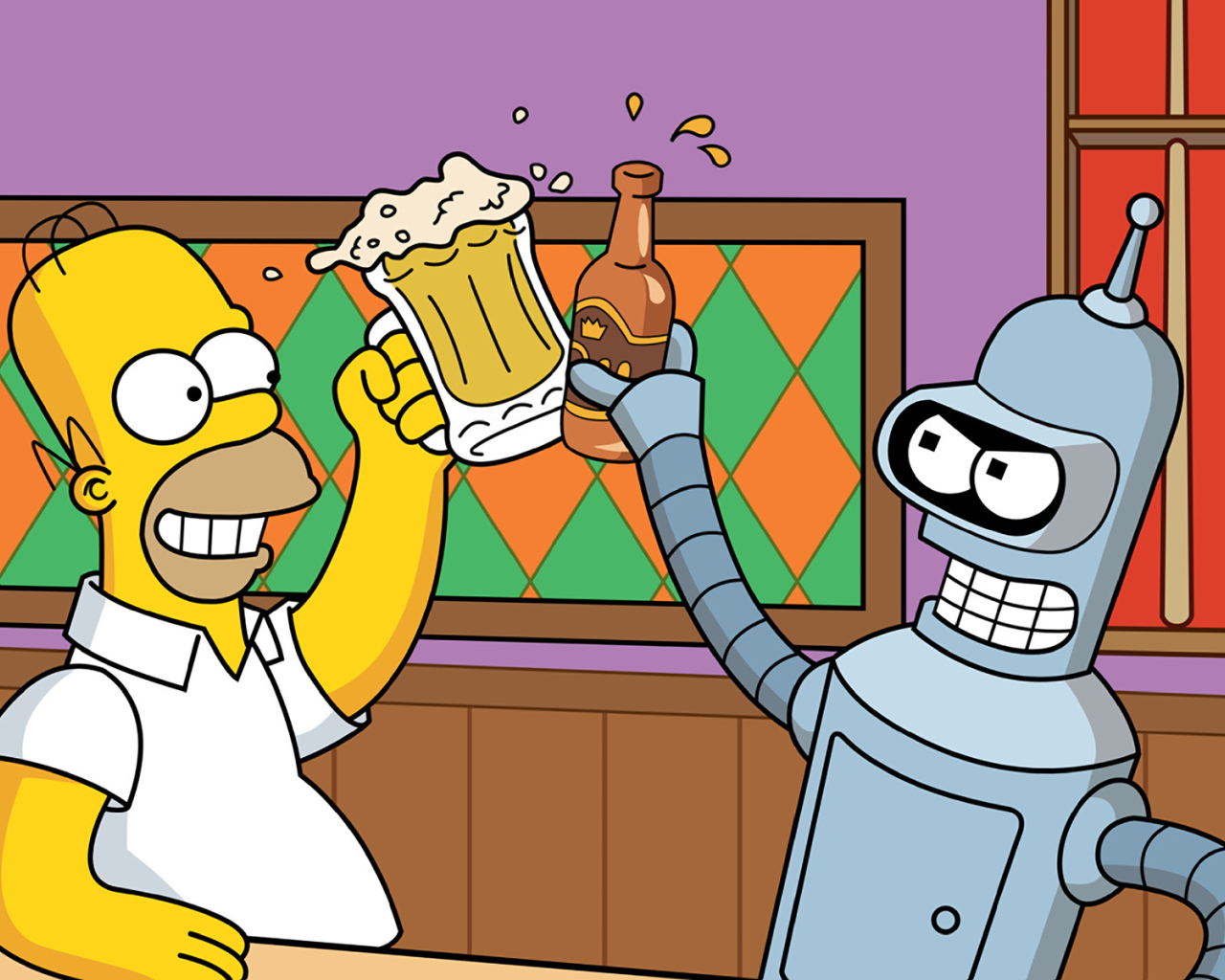 Футурама Бендер и Гомер