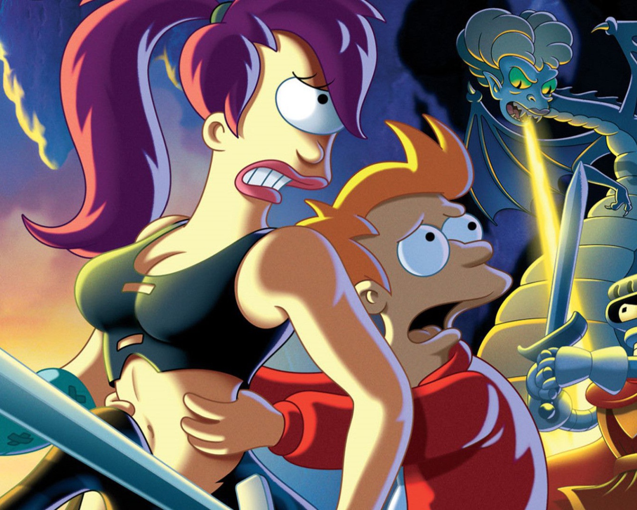 Футурама герои борются с монстром