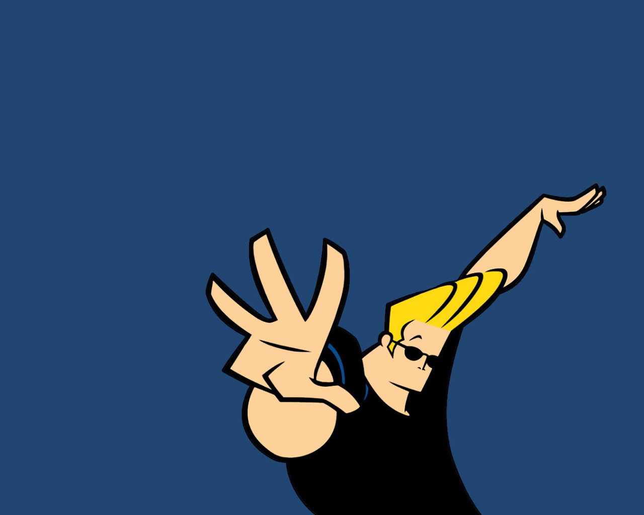 Джонни Браво на синем фоне