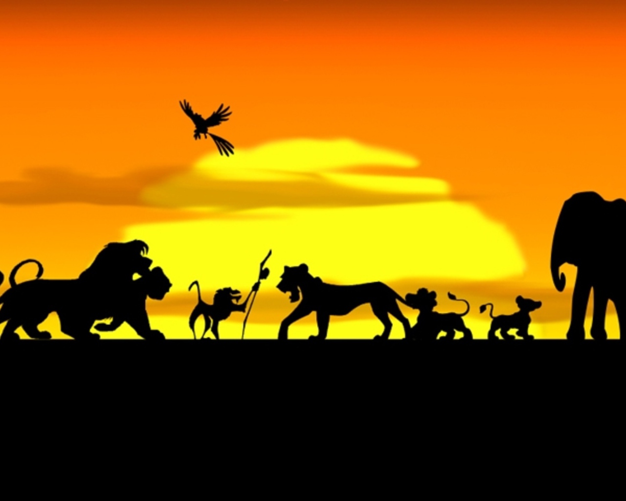 Силуэты животных из мультфильмов