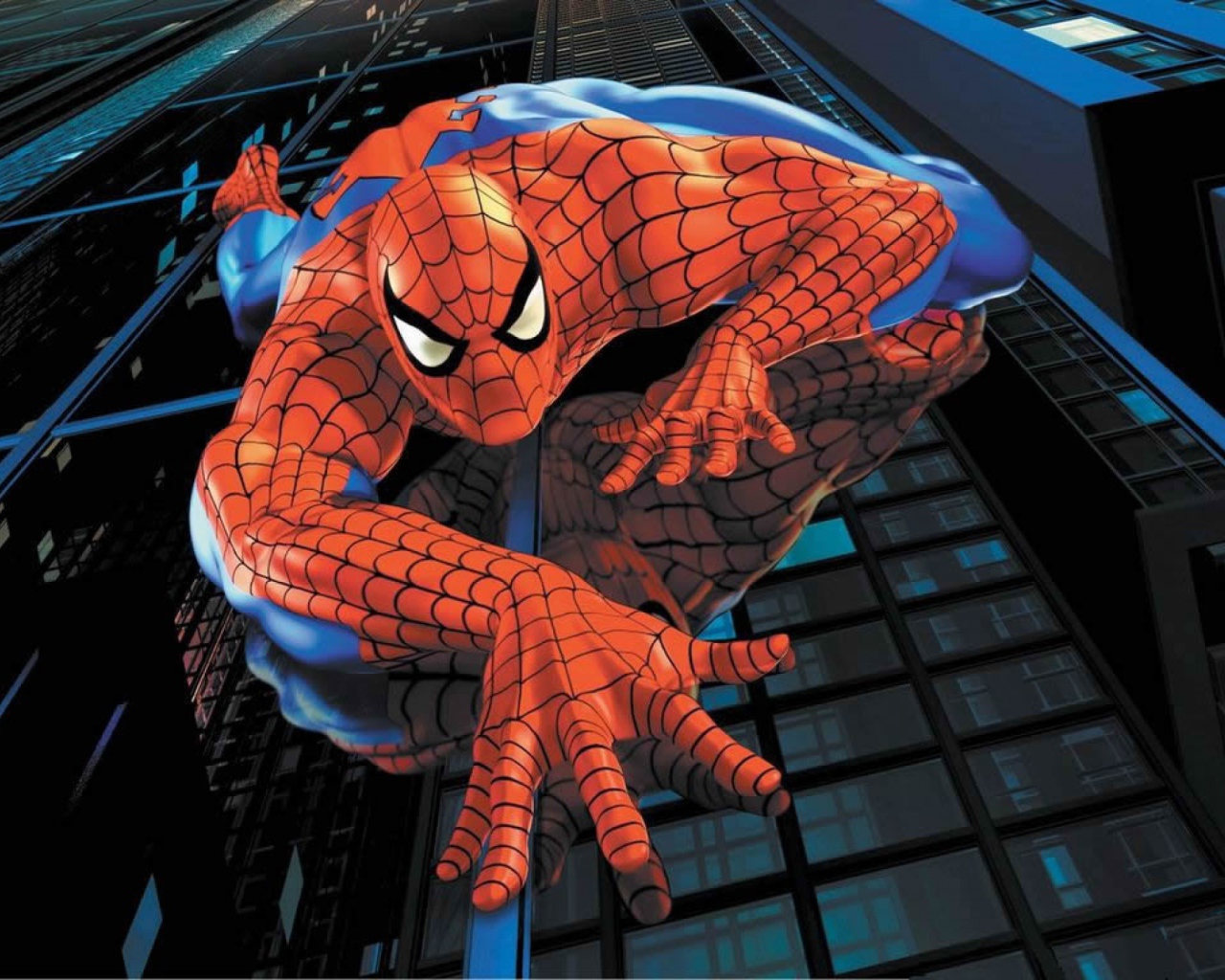 Человек-паук лезет на здания