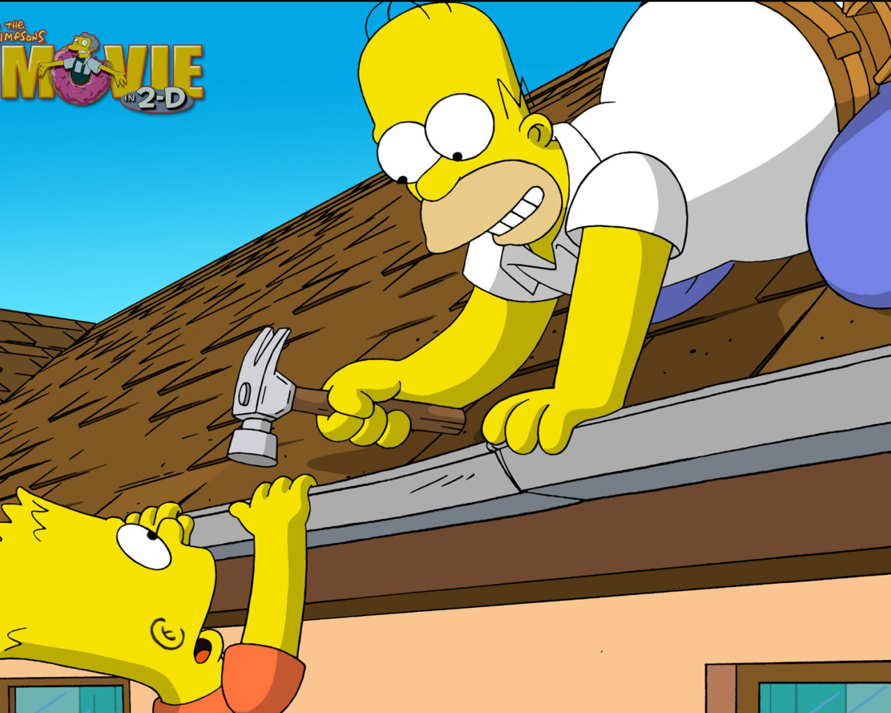 Симпсоны Гомер играет с молотком