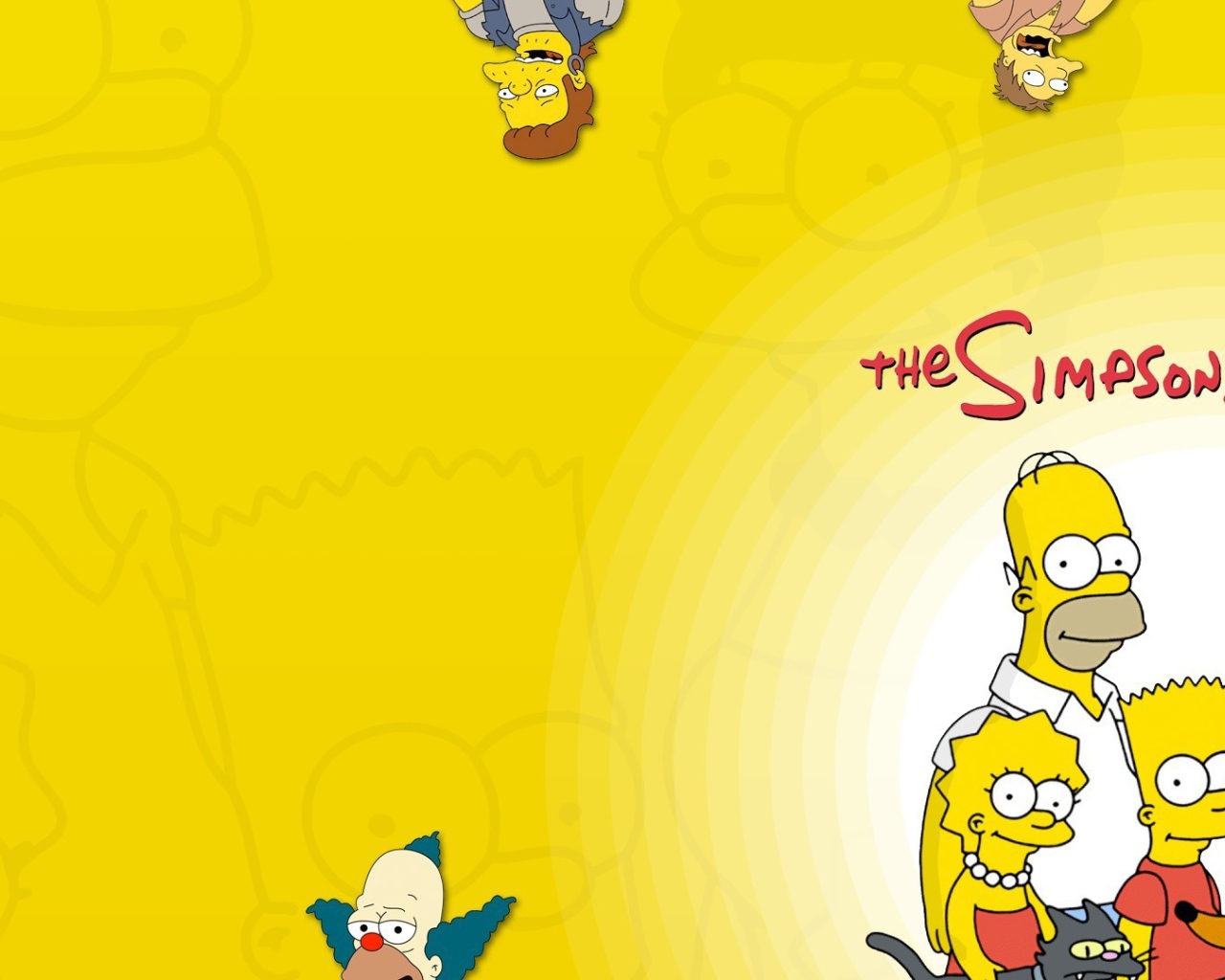 Симпсоны на желтом фоне