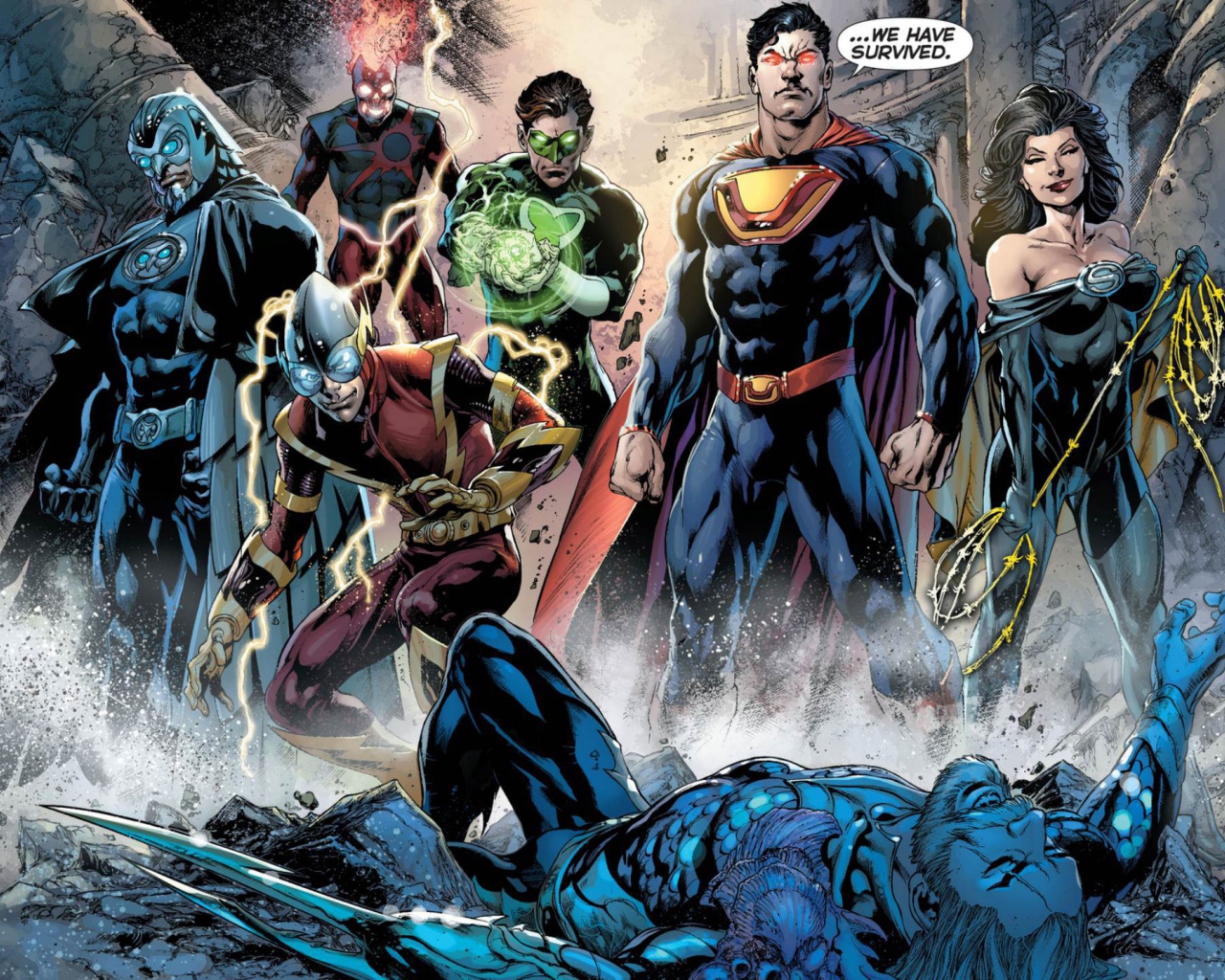 Герои Лиги Справедливости пережил бой