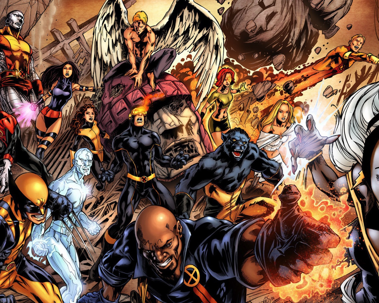 Люди Икс в середине боя