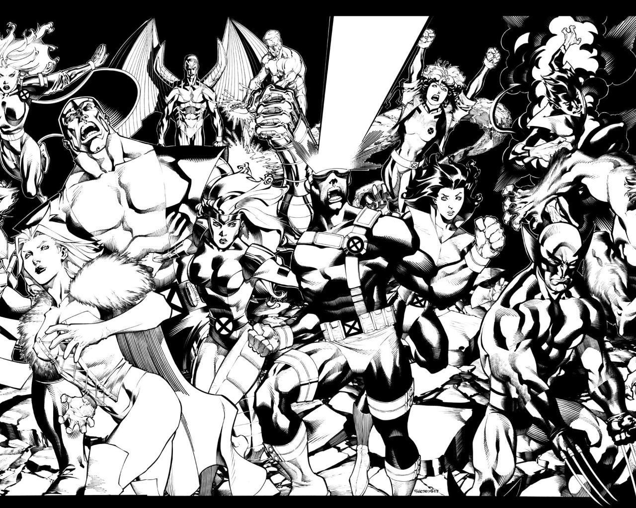 Люди Икс в черно-белом