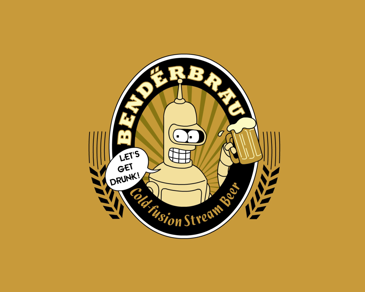 Бендер Футурама с пивом