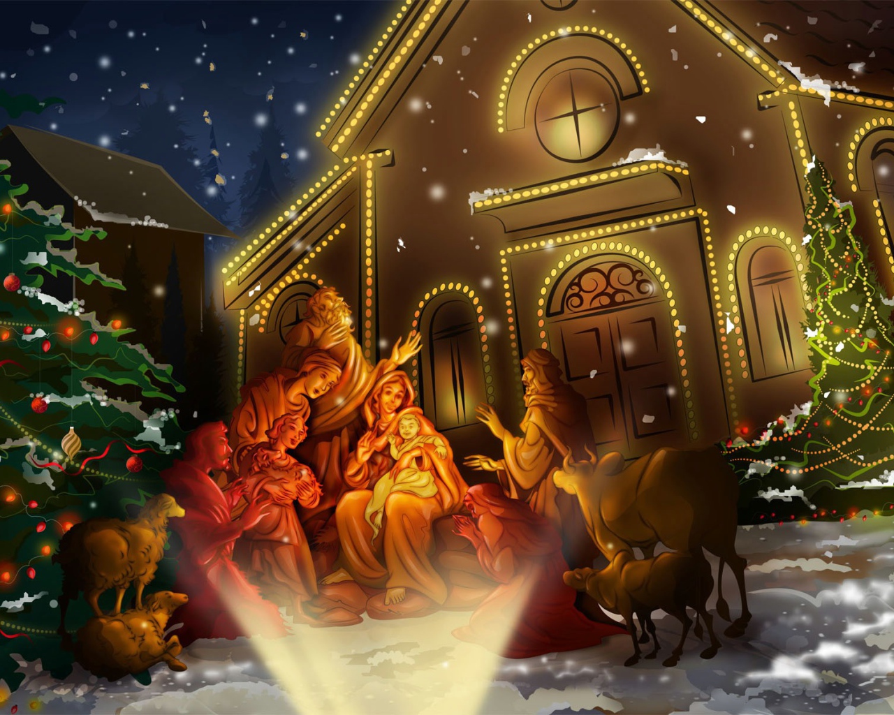 Красивый рисунок на рождество