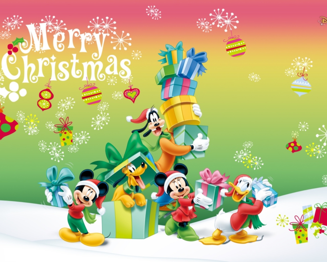 Герои мультфильмов на рождество