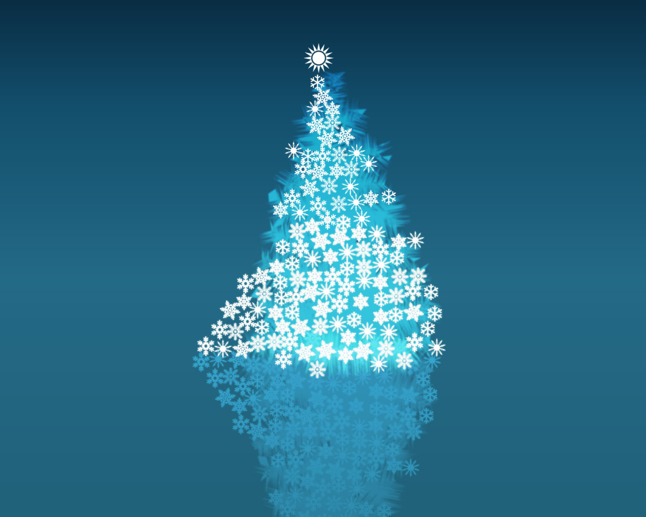 Ёлка из снежинок на рождество