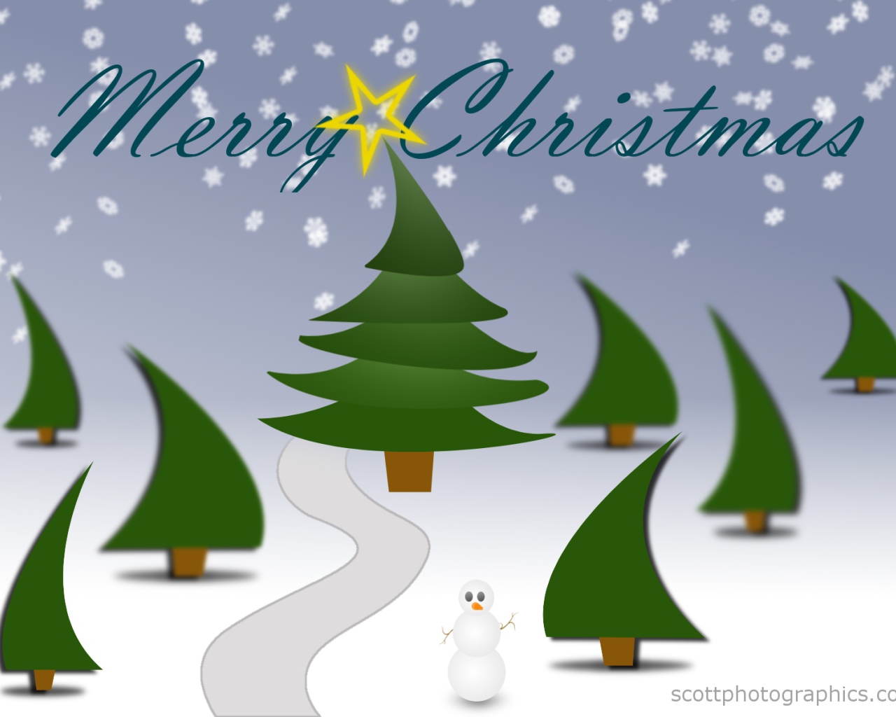 Ёлки смешной снеговик на рождество