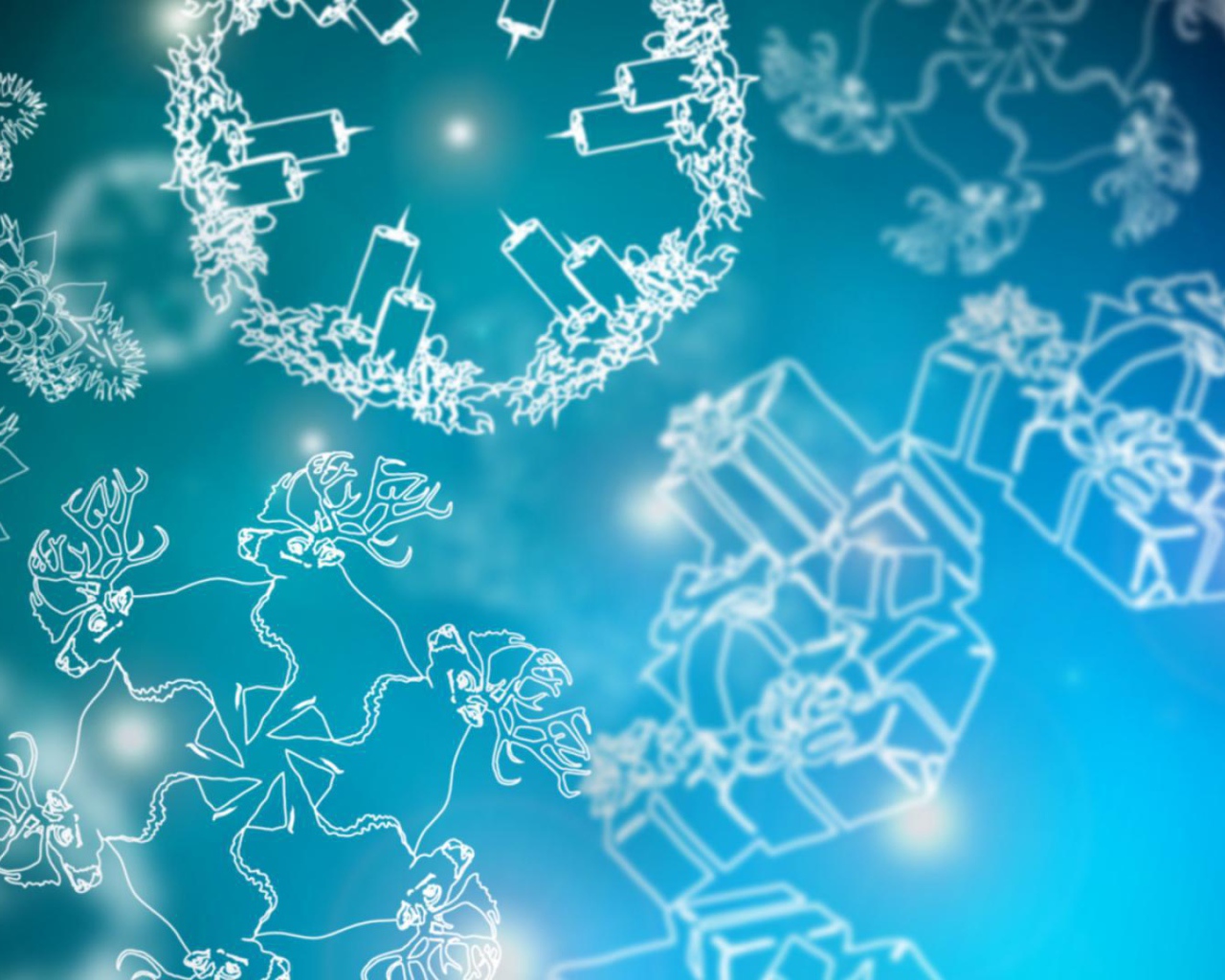 Картинка в голубо-белых тонах на рождество