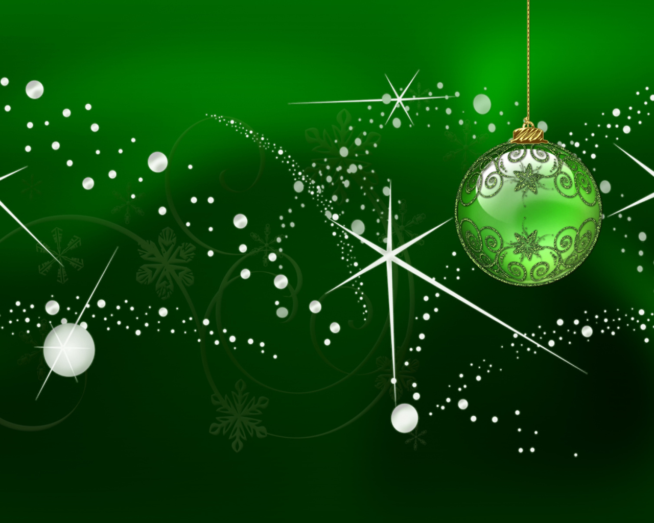 Картинка в зелёных тонах на рождество
