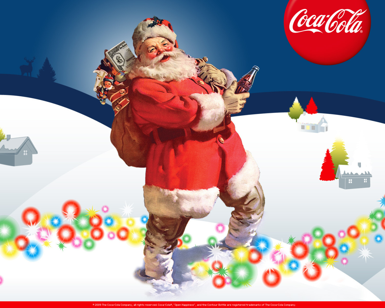 Дед Мороз с Кока-Колой на рождество