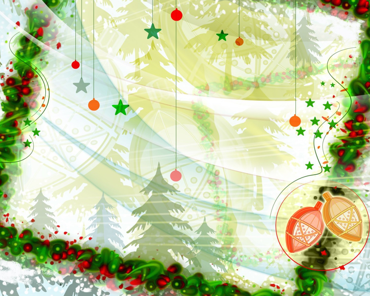 Зимний Рождественский рисунок