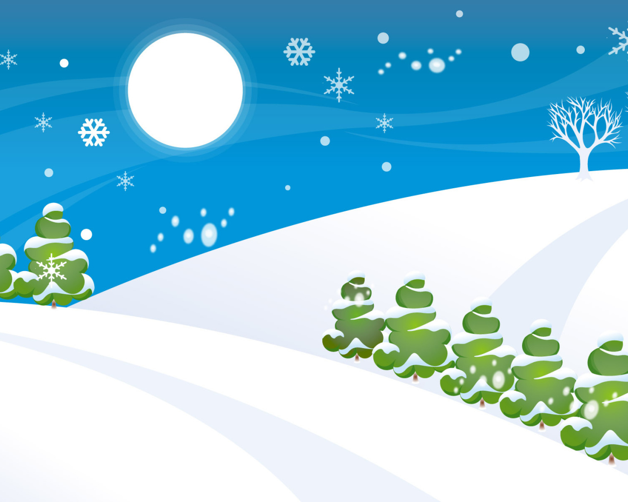 Зимний пейзаж на рождество