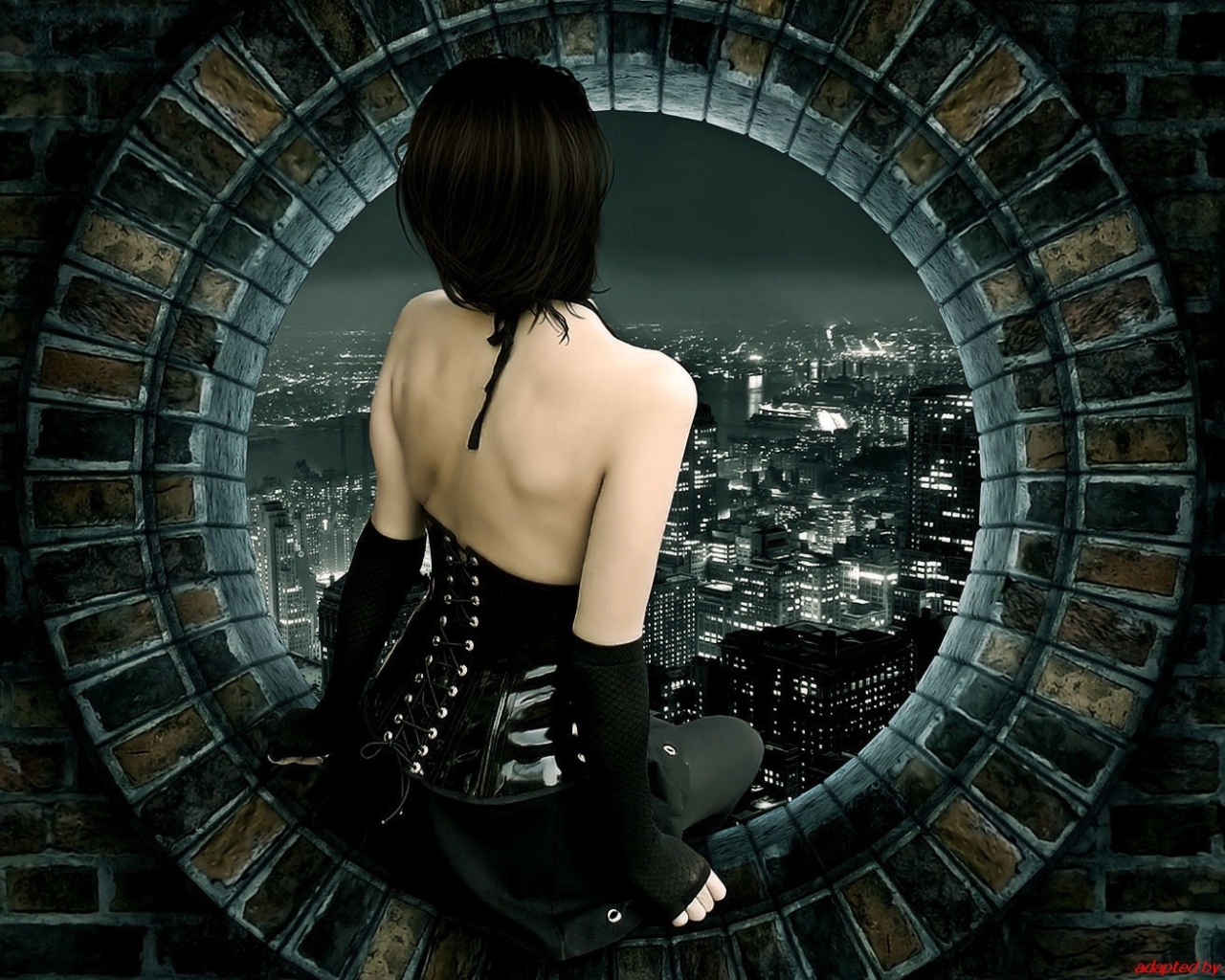 Девушка смотрит на город