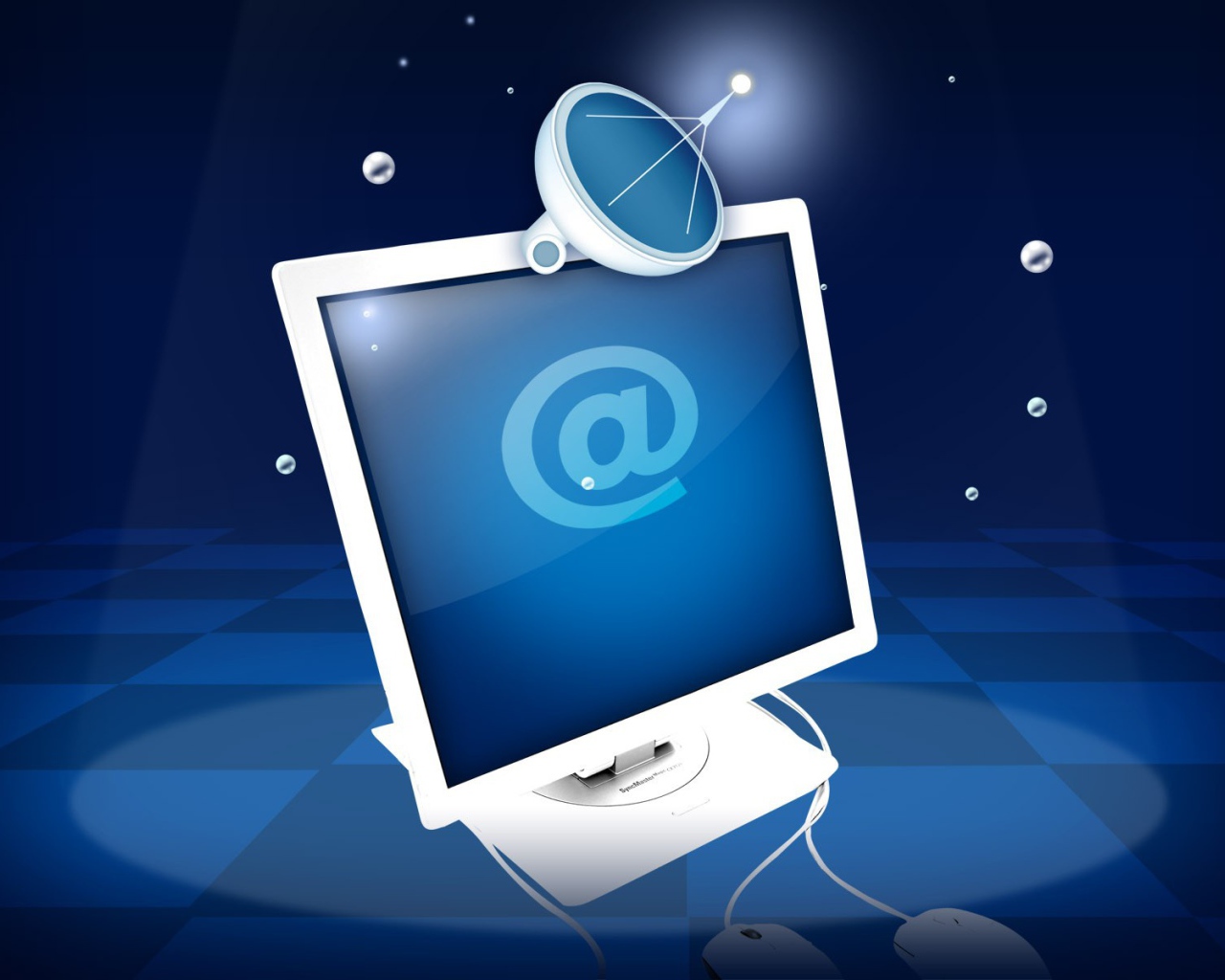 Собака на экране монитора