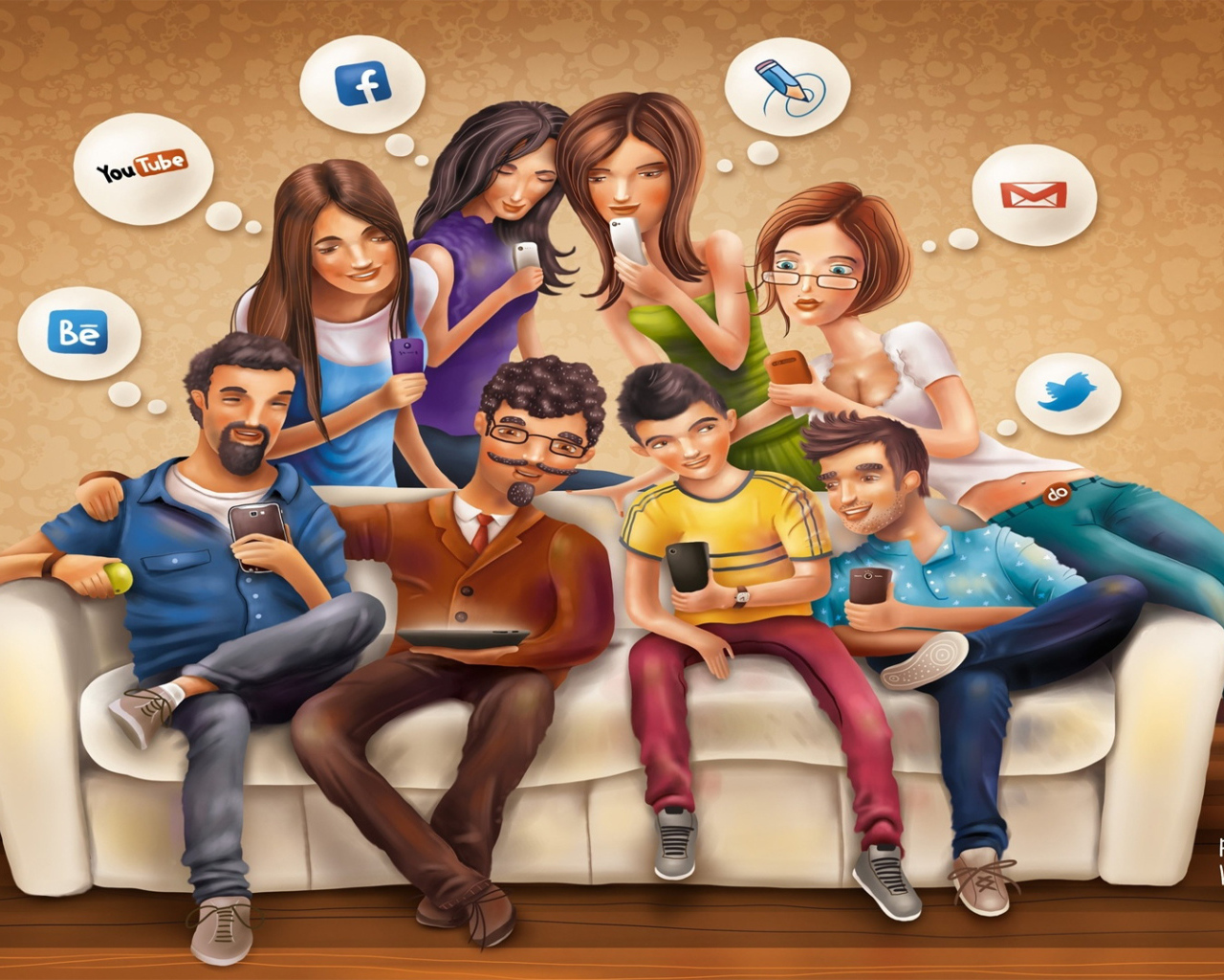 Рисунок на тему Социальные сети