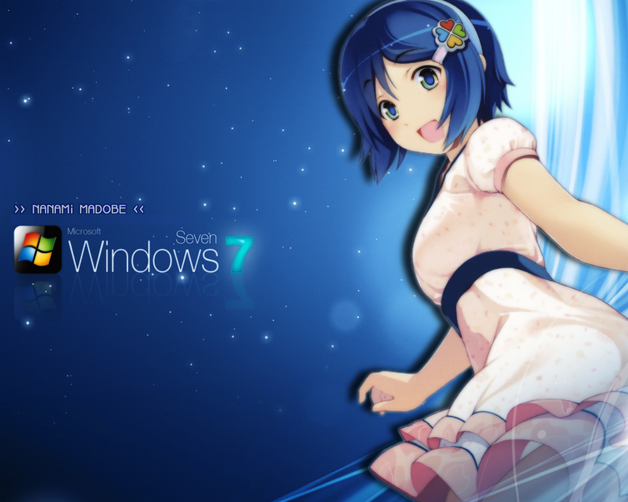 Девочка открывает Windows 7