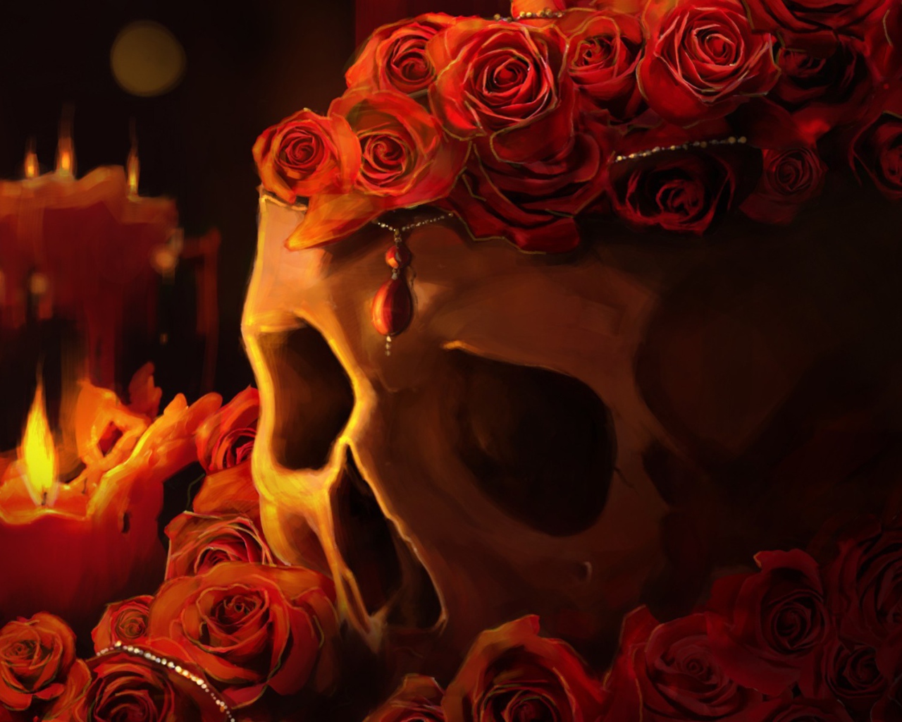 Череп с розами