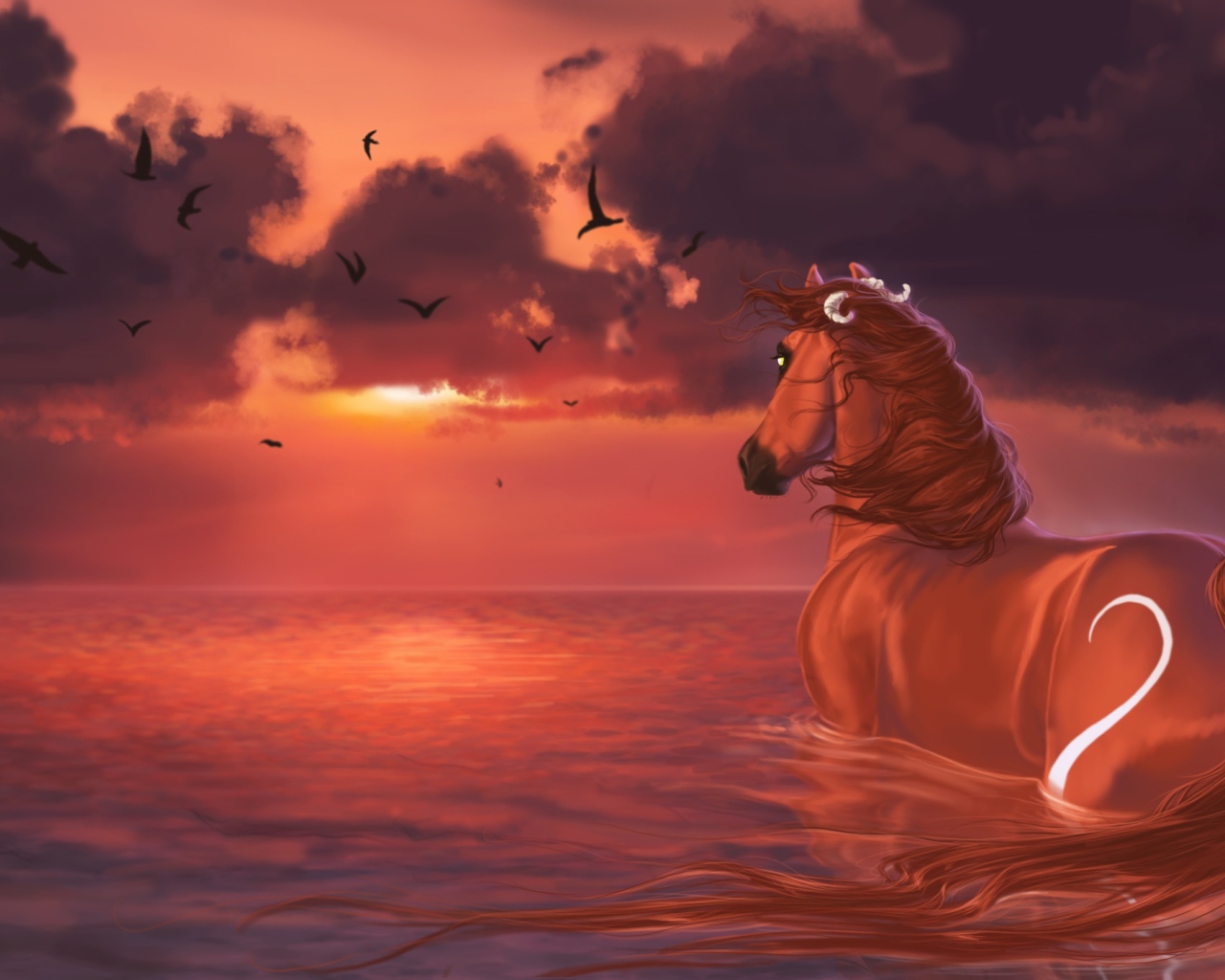 Красная лошадь