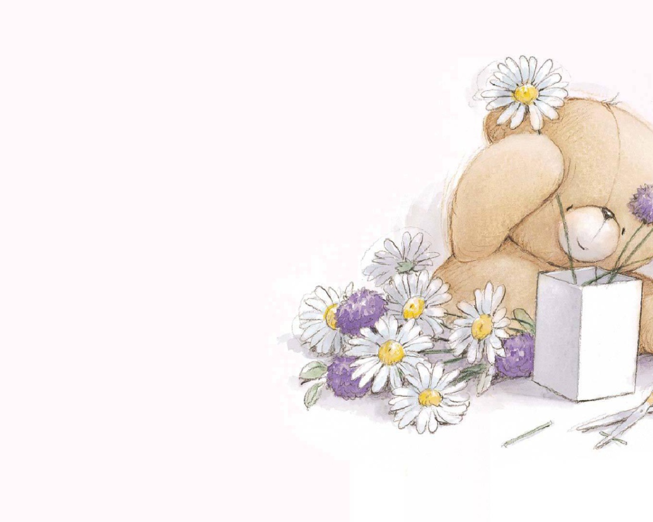 Мишка с цветами