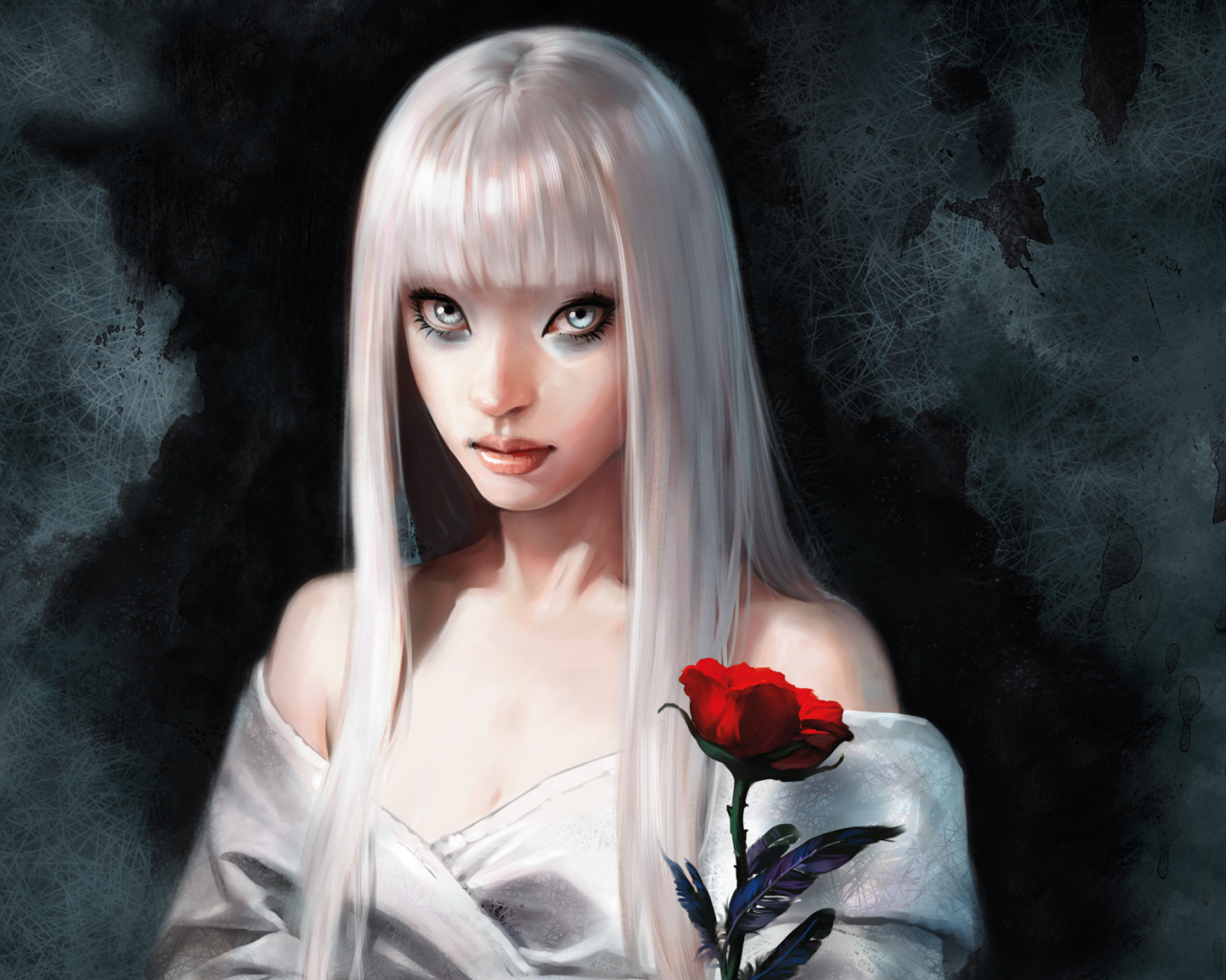 Портрет с красной розой