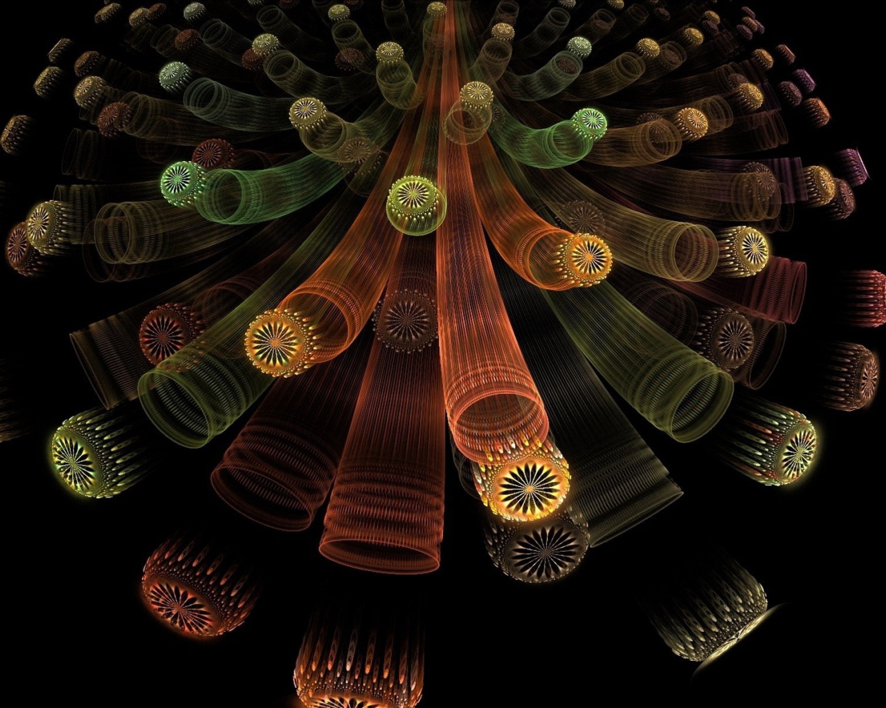 Объемный рисунок из трубок