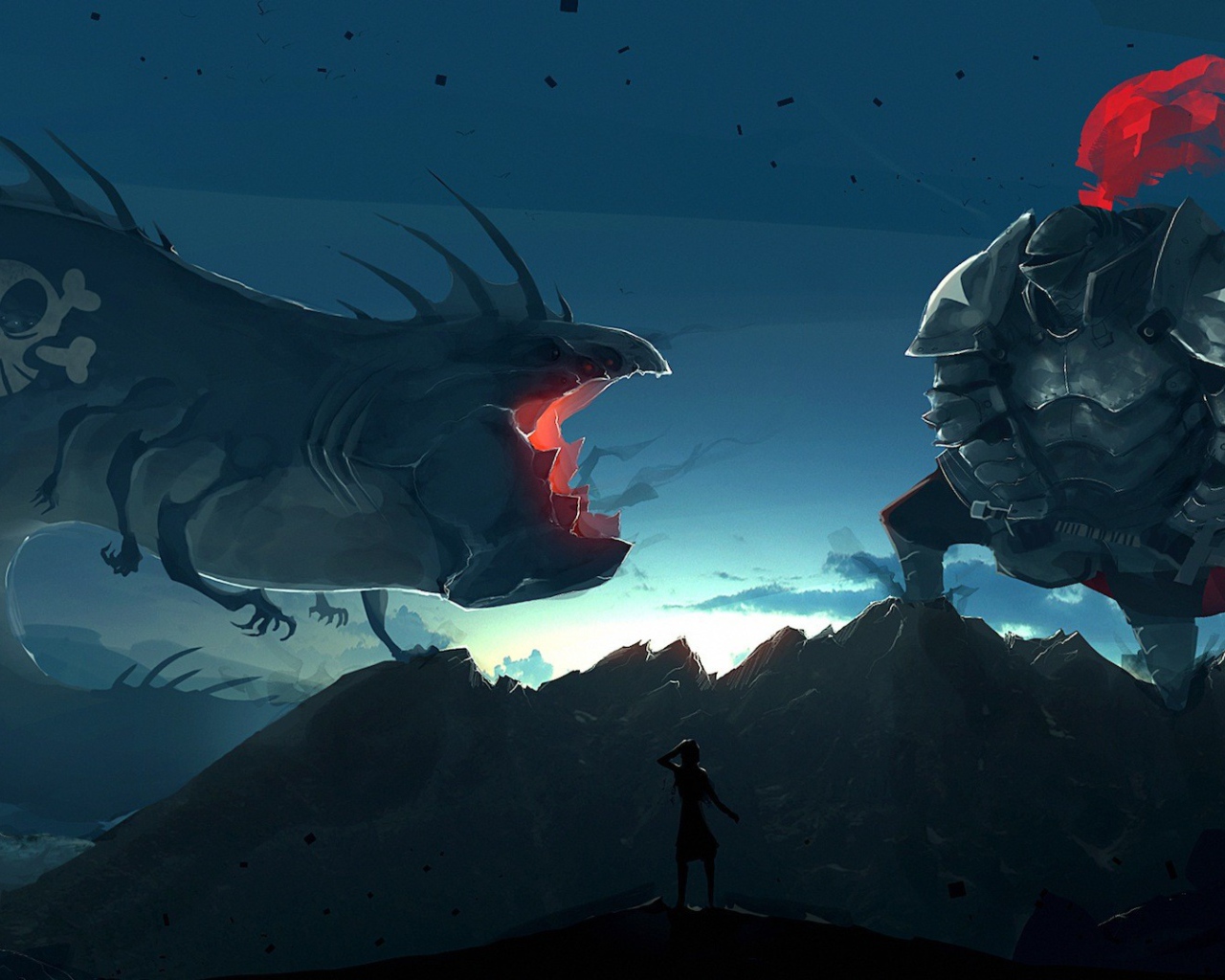 Битва великана с монстром