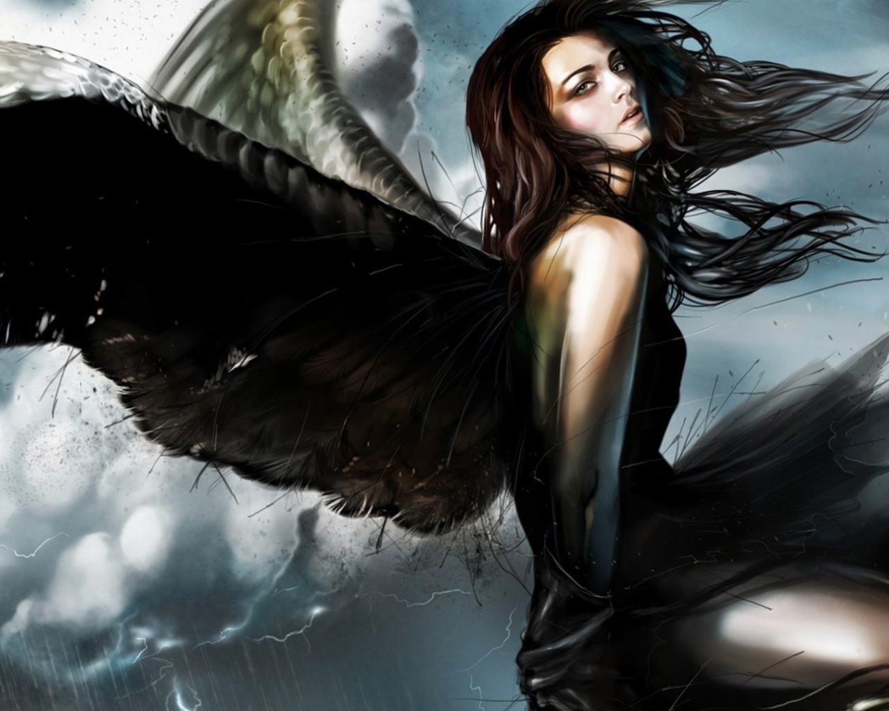 Черный ангел в облаках