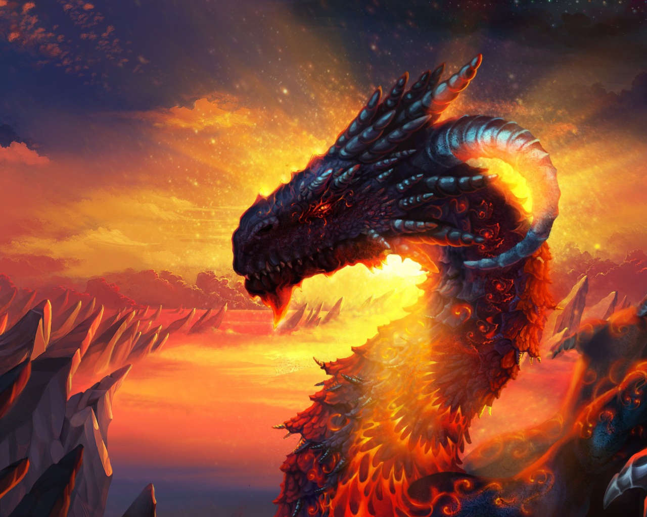 Дракон в лучах солнца