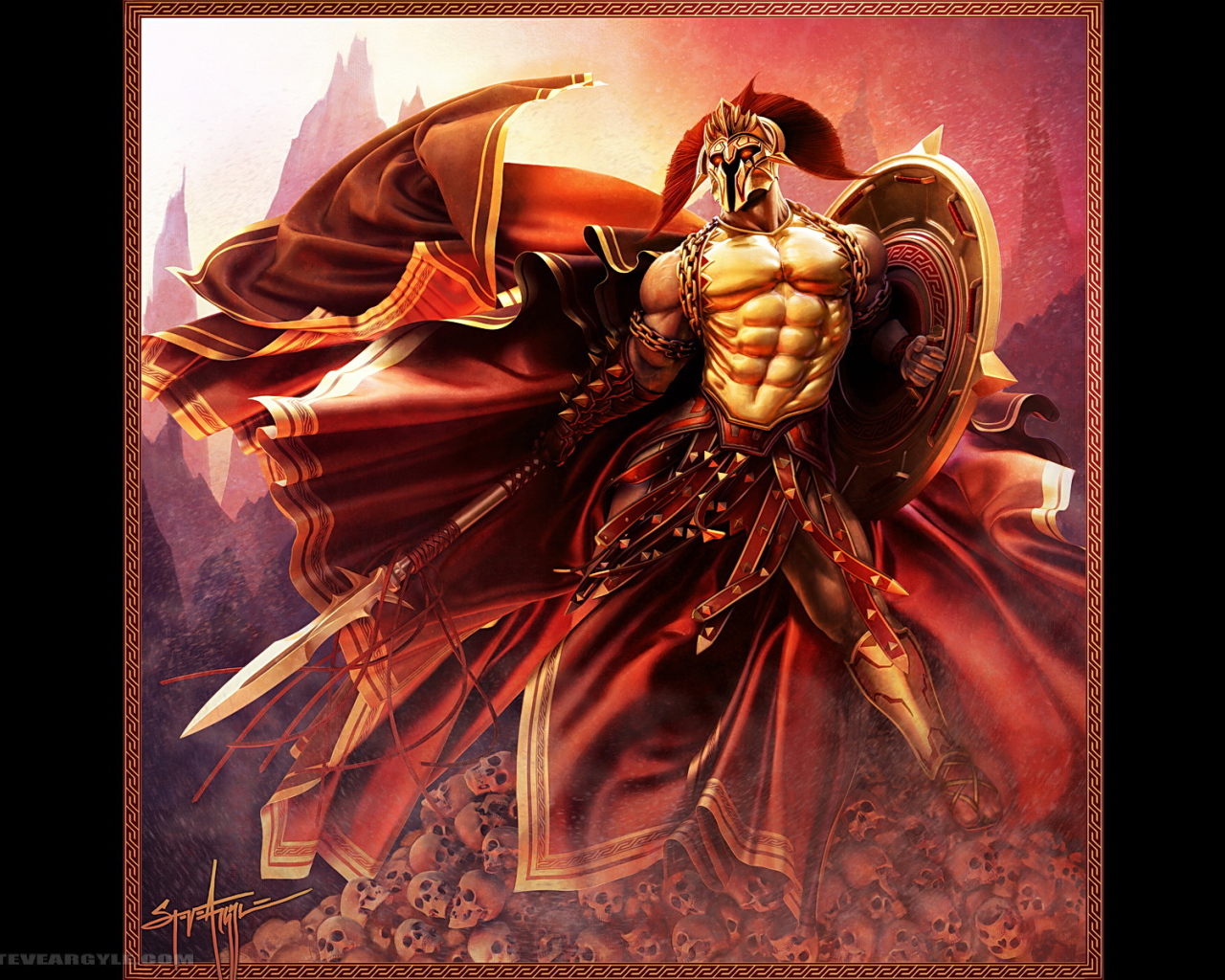 Воин на горе из черепов