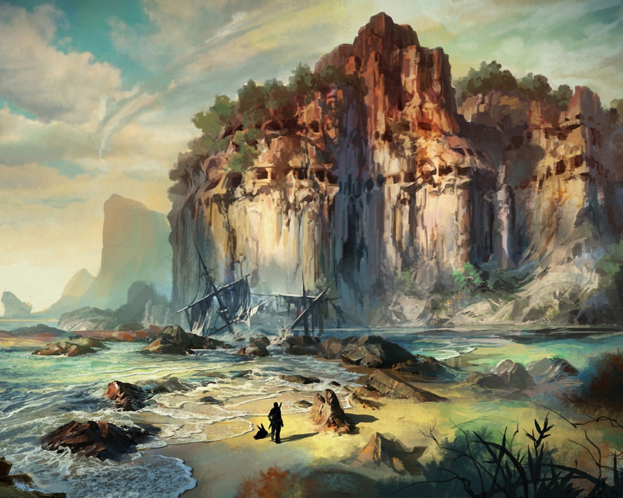 Одинокий человек у моря