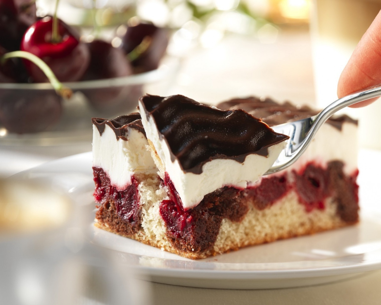 Торт на ложке