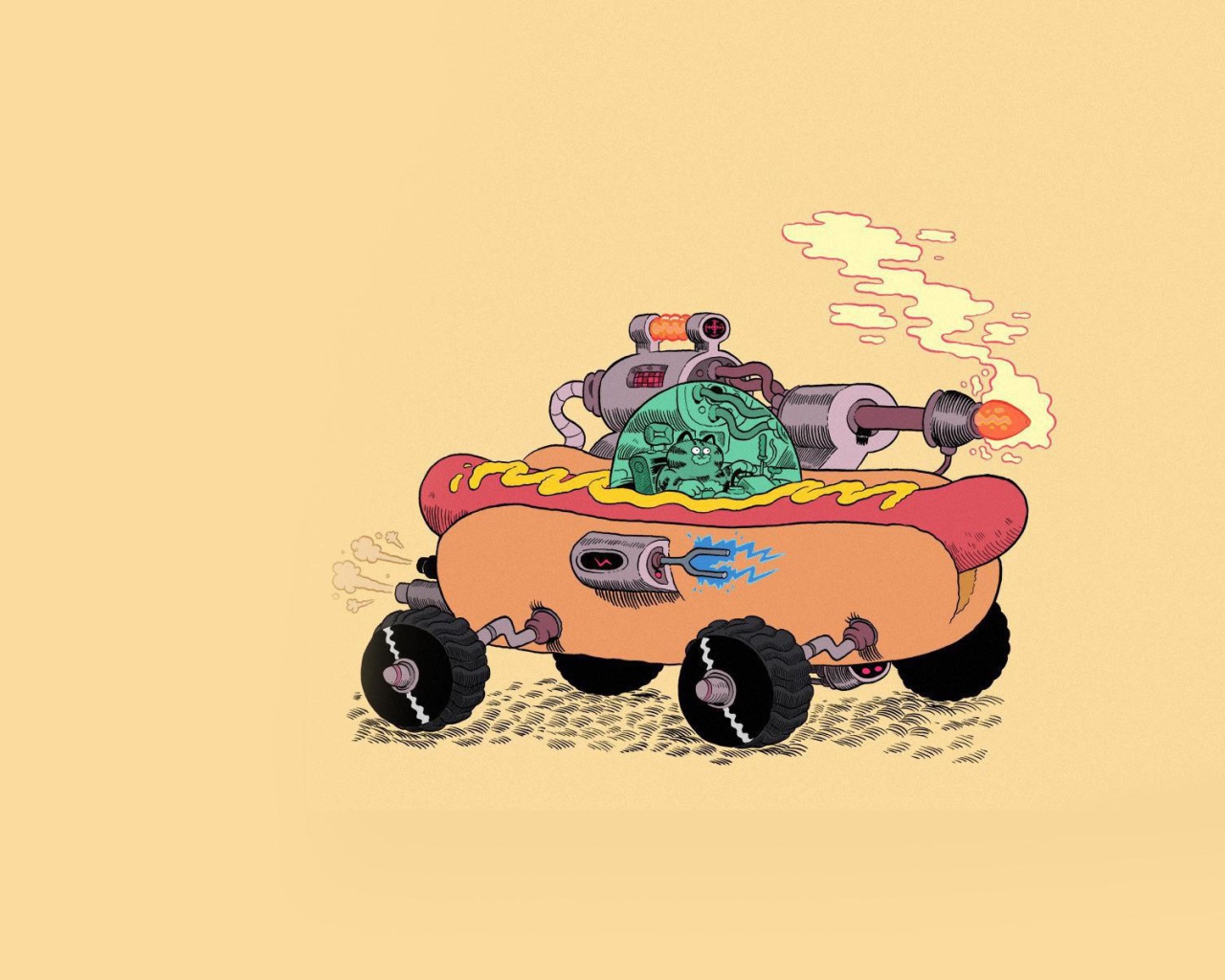 Кот в хотдоге